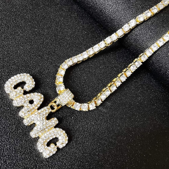4 Karat Diamond Gang Pendant + Tennis Chain - Picture 2 of 3